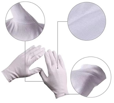 Wholesale Industrial Usework White Cotton Working Gloves For Packaging Anti Fingerprint Gloves Safety Gloves